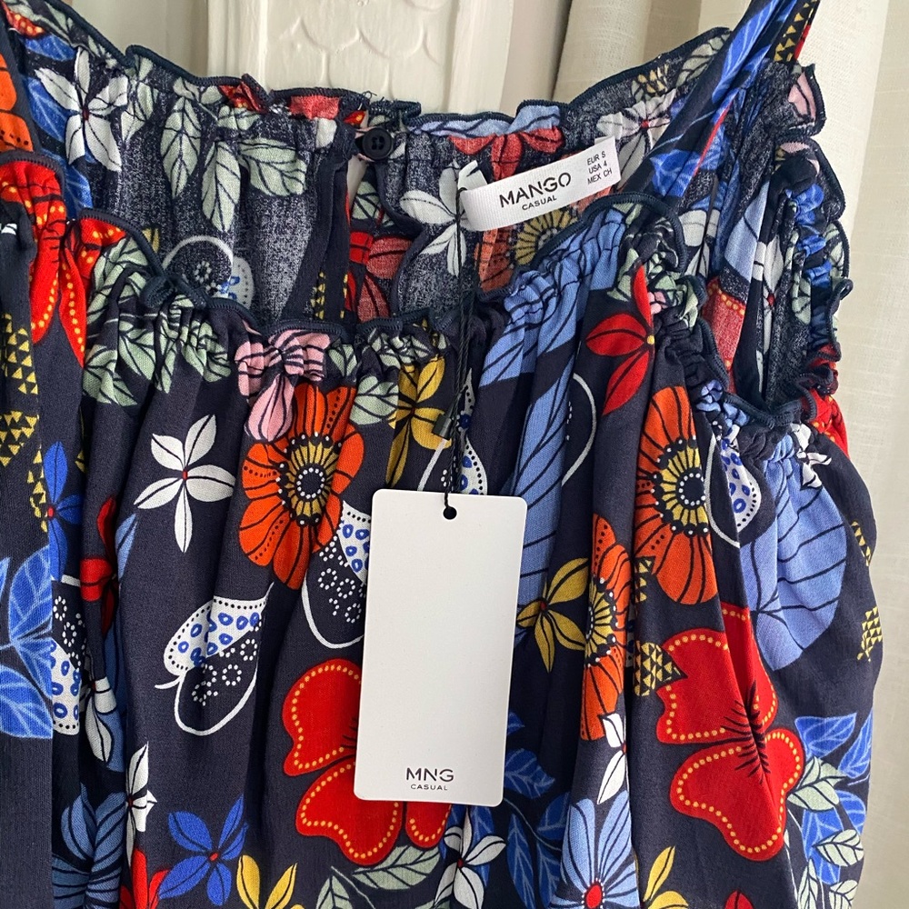 Blue floral mini dress - Picture 3 of 3